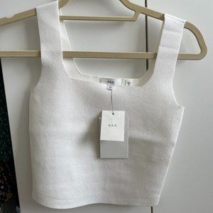 A.L.C Victoria Knit White Tank Top